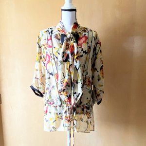 NWT Sz M Kaelyn-Max Floral Print 3/4 Sleeve Blouse